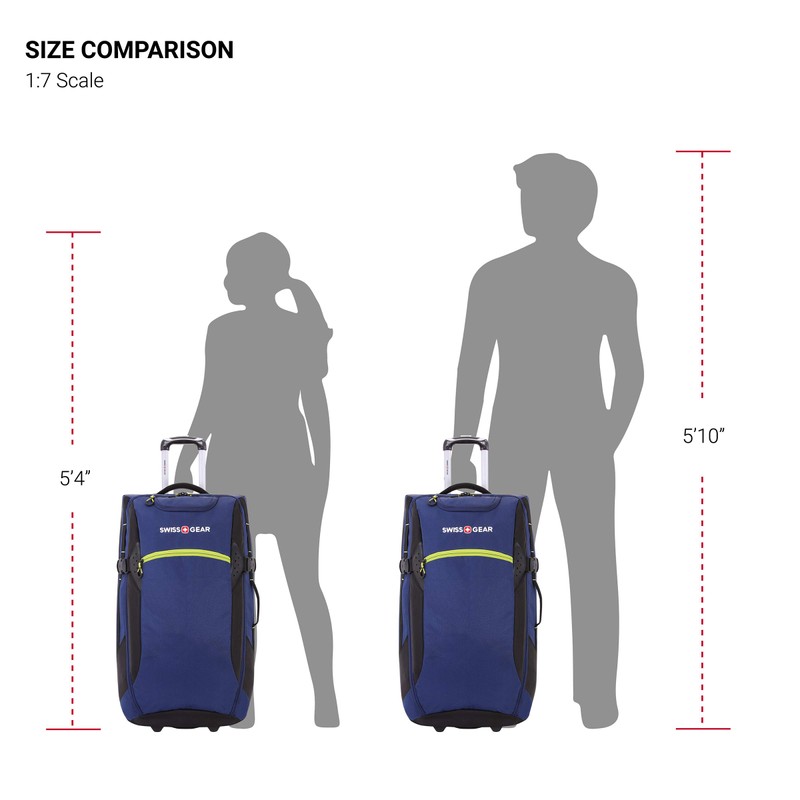 SwissGear Extra Lightweight Rolling Duffel, Blue/Green, X-Large 28-Inch