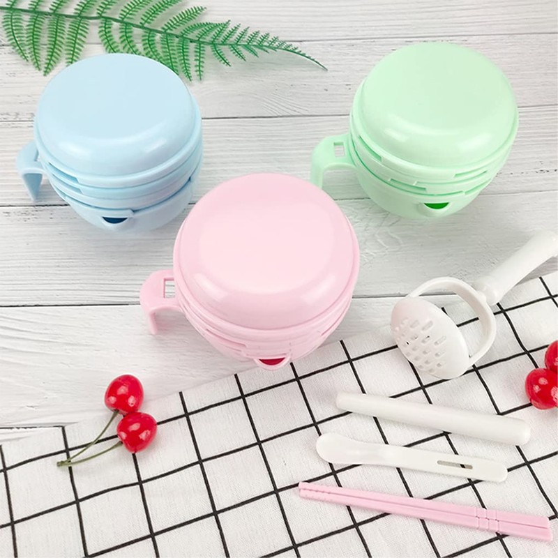 10 Pieces/Set Baby Food Masher Manual Fruit Grinding Bowl Travel