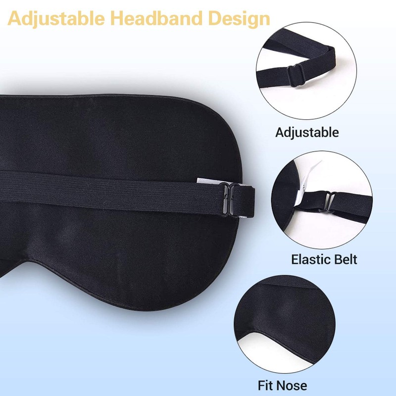 Zimasilk Adjustable 100% Silk Sleep Mask, Good for Sleep