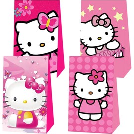 16 Pack Cartoon Kitty ​Party Favors Gift Bags Cute Kitty Birthday Party Decorations