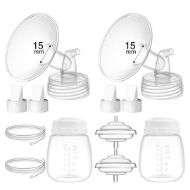 TOVVILD 15mm Replacement Pump Parts for Spectra S1 S2 9 Plus Synergy Gold Includes Flange Duckbill Valve Tubing Backflow Protector Bottle,Compatible with Motif Luna Cimilre Ameda MYA Pump