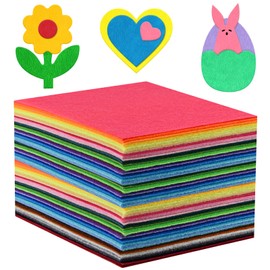 Morcheiong 50 Pcs Felt Fabric Soft Felt Fabric Sheet for Crafts DIY Handcraft Patchwork Nonwoven Sewing Squares (50 Colors, 4 * 4inch)