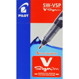 Pilot V Sign Pen Liquid Ink 2.0 mm Tip - Violet, Box of 12
