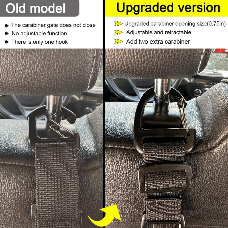 BEATUNEE Car Headrest Hooks, Backseat Storage Organizer Hangers, Universal Vehicle