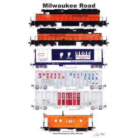 Milwaukee Road Train (Hamm's, Wonder Bread, Brach's) 6 magnets by Andy Fletcher