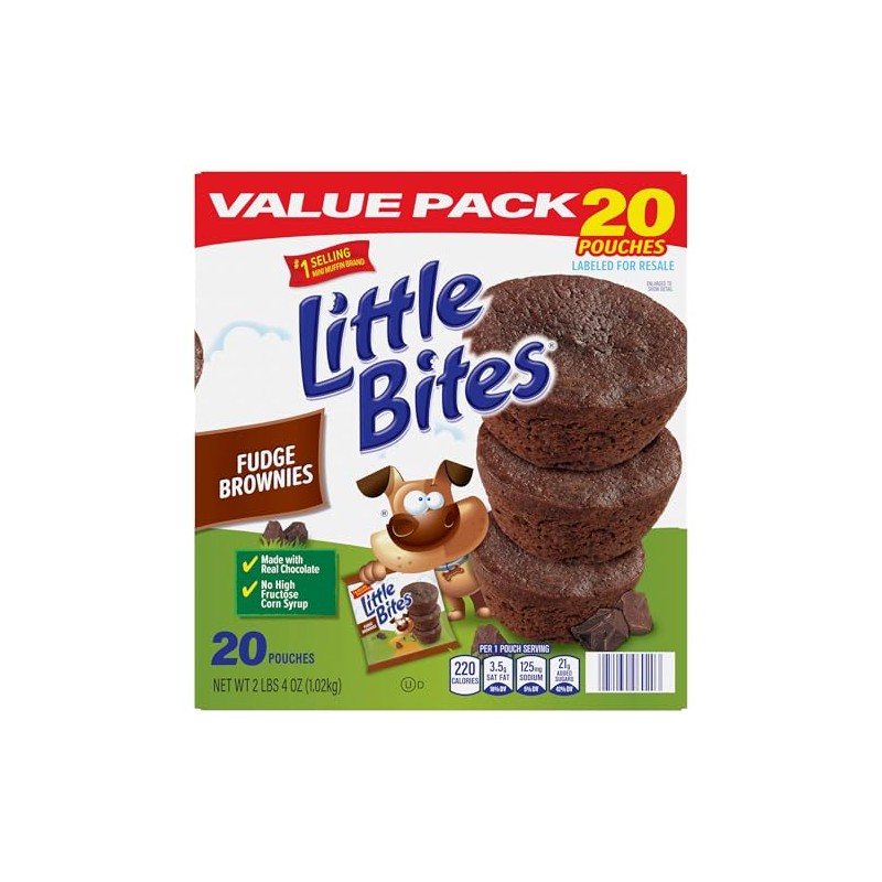 (Value Pack) Little Bites Fudge Brownies, 20 individual packs, (1.8