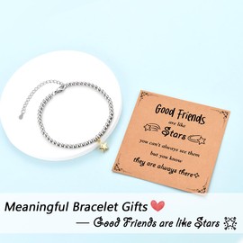Best Friend Birthday Gifts, Friendship Bracelet Gifts for Bestie Women, Good Friends are Like Stars Bracelet for Teenage Girls, Friends Christmas Presents, Xmas Stocking Fillers