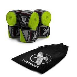 Hayabusa Boxing Hand Wraps Perfect Stretch 4.0 Mexican Style for Men and Women - 3 Pairs w/Washbag - Green, 180 inches