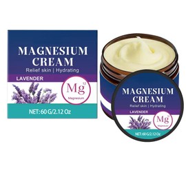 Zenbora Magnesium Lotion, Topical Magnesium Cream with High Concentration for Feet, Face, Neck, Body, Muscle, Relaxation | Easy Absorption-Lavender+Coconut Oil Scent | 60 G/2.12 Oz