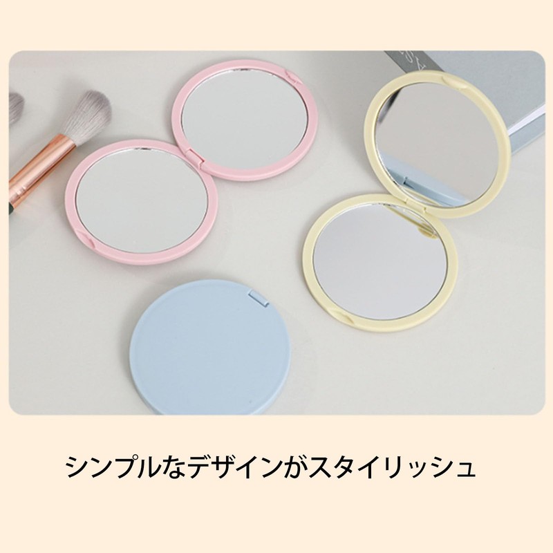 化粧鏡 折りたたみ式鏡 両面コンパクトミラー シンプルな設計 軽くて小型で持ち運びに便利 スペースを取らない 日常の外出 旅行などに適しています 男女兼用 （2個）