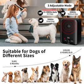 Anti Bell Device Dogs, 3 Modes Anti-Barking Ultrasonic Device, 33 Foot Stop Dog Bark Device, IPX4 Waterproof Anti-Bark Agent for Dogs Training Large Small Dogs Outdoor Indoor Antibarking