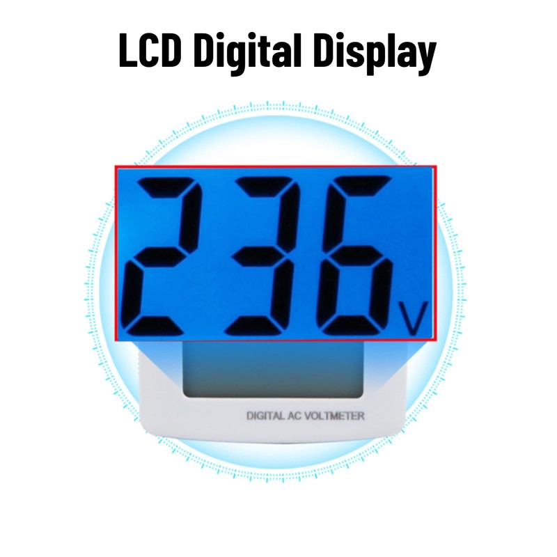 Voltage Meter Digital AC Voltage Meter EU Plug Voltmeter AC