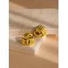UANNEAU Trendy Gold Knot Earrings Geometric Statement Drop Earrings for