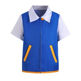 Kids Adult Hallowee Cosplay Costume Hoodie Jacket Gloves Hat Sets for Trainer (Blue, 140 for 8-10T)