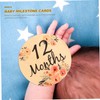 Kisangel Baby Monthly Milestone Cards Set Wooden Flower Milestone Sign
