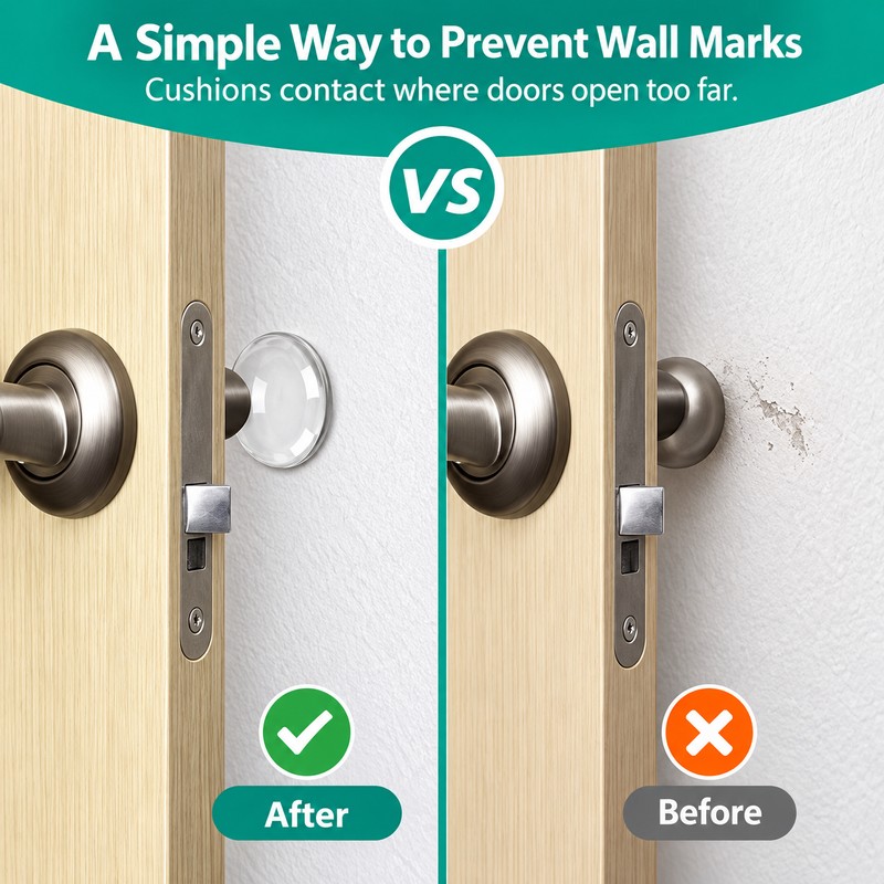Clear Soft Rubber Door Knob Wall Protector for Wall Protection