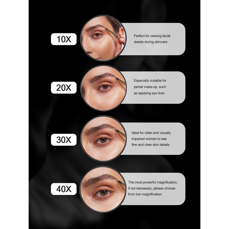 Macaki 30X Magnifying Mirror with Suction Cups and Tweezers Set,