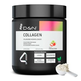 Colágeno Hidrolizado 420 gr | Sabor Fresa Kiwi | 28 Servicios | Con Ácido Hialurónico, Lisina, Resveratrol y Vitamina C