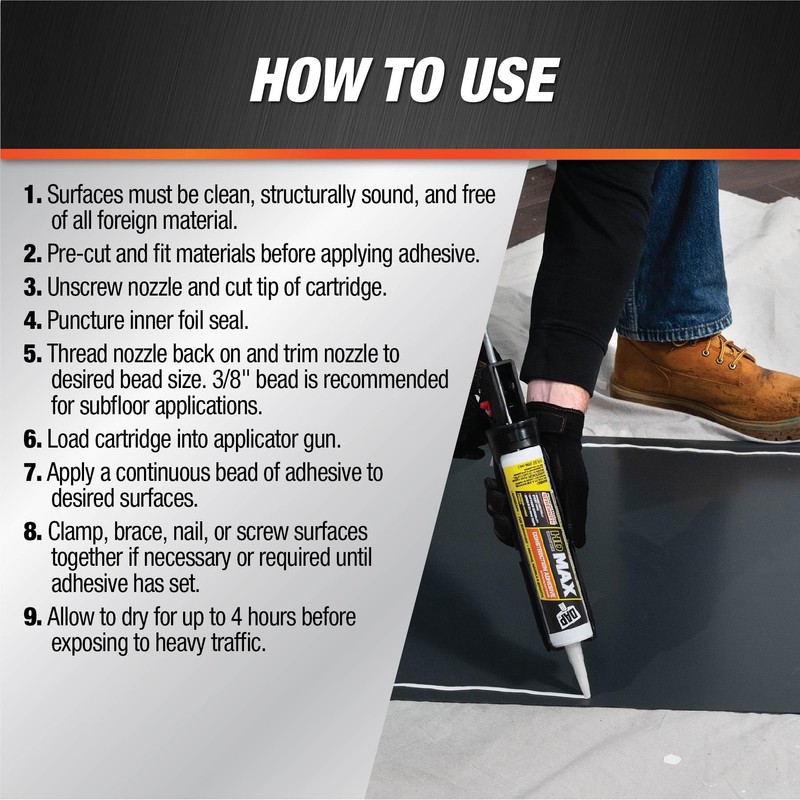 DAP HD Max Construction Adhesive, White, 9 oz (7079827511)