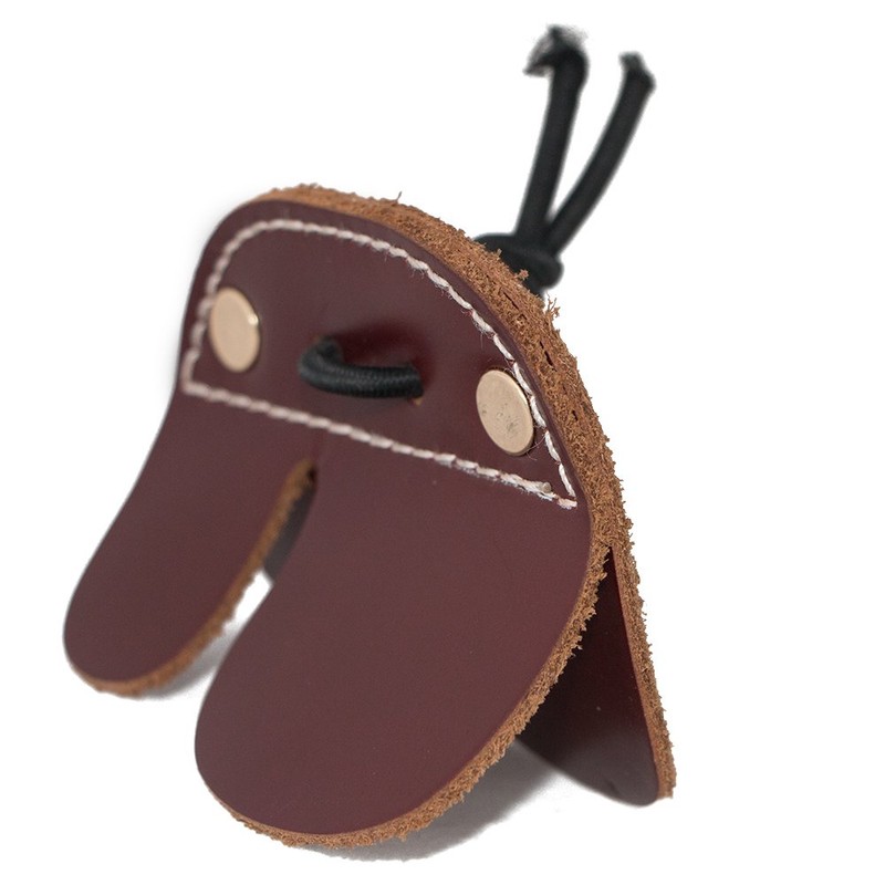 TOPARCHERY Cow Leather Archery Finger Tab Brief Finger Guard Brown
