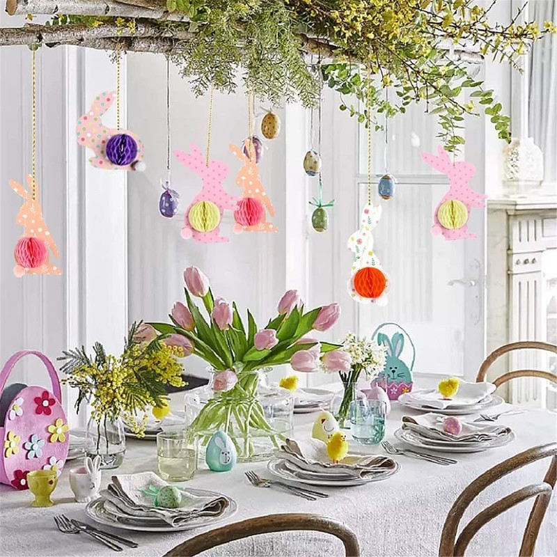 Easter Decoration Honeycomb Ball Pack of 4 Decorative Easter Eggs