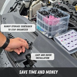 680 Pcs Car Retainer Clips Kit – Automotive Push Clip Set with 23 Sizes, Plastic Fasteners for Bumper, Fender, Door Trim Panel – Universal for Toyota, Honda, Ford, ect.
