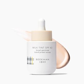 Beekman 1802 Milk Tint Face Primer with SPF 43, Fair - Oxybenzone Free - 1 oz - Tinted Mineral SPF, Makeup Primer & Moisturizer - Blends Seamlessly - Good for Sensitive Skin - Cruelty Free