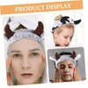 NOLITOY 2pcs Cow Print Skincare Headbands Fluffy Makeup Hair Bands