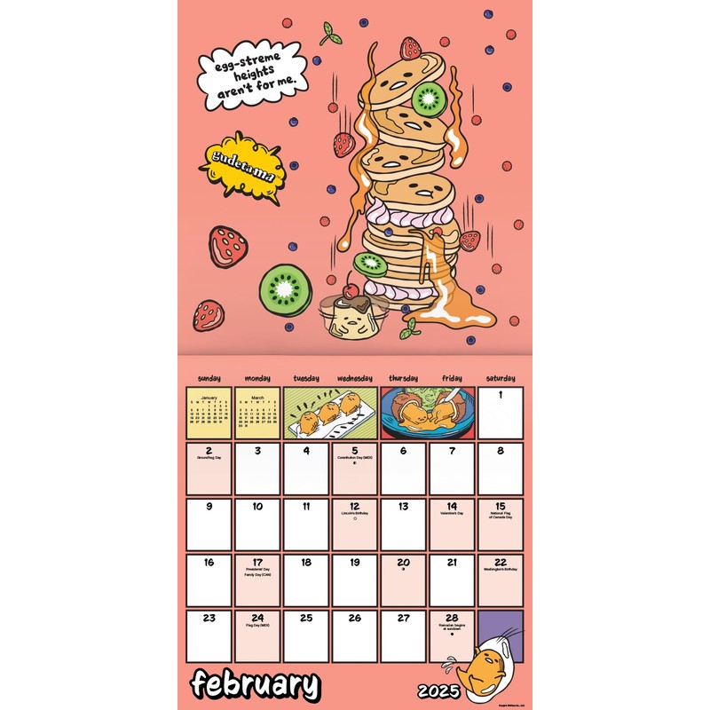 2025 Gudetama Wall Calendar