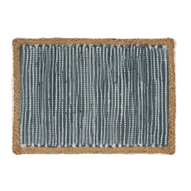 Harman Calypso Placemat Charcoal and White Cotton and Jute Rectangle 13" x 18"