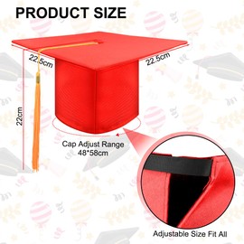 AUYAO Bachelor Hat 2025 Graduation Hat Unisex Graduation Cap Adjustable Graduation Cap Graduate Hat Gift for Graduation Bachelor Degree Exam College Doctor Degree Student, Adult Red Hat