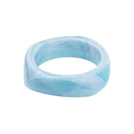 Resin Irregular Bangle Wrap Bracelet Colorful for Women Jewelry Gifts Geometric Bohemian Holiday Elegant Round Acrylic Bracelet White Black Multicolor-Sky Blue