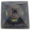 CHONIT Orgonite Pyramid Blue Protection Small with Rock Crystal for