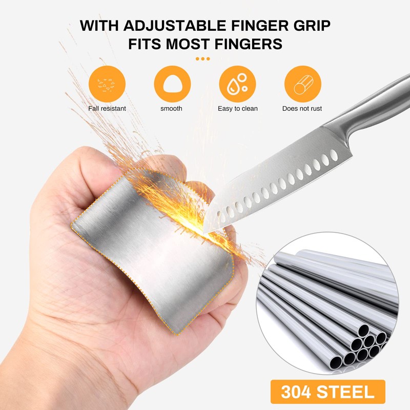 Niupiour Stainless Steel Finger Guards, 4 Packs of Finger Protectors