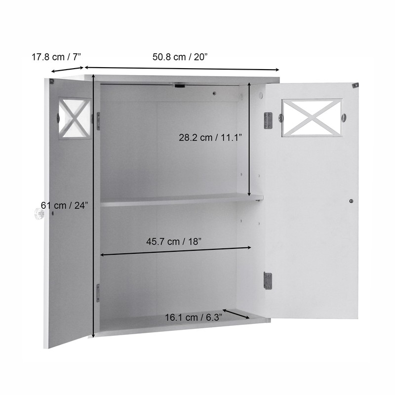 Teamson Home Dawson Wooden Over The Toilet Bathroom Removable Wall