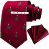 GUSLESON 3.15"（8cm） Christmas Tie Festival Necktie Pocket Square and Tie