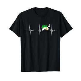 Teardrop Trailer Heartbeat Camping Pulse Line EKG RV T-Shirt T-Shirt