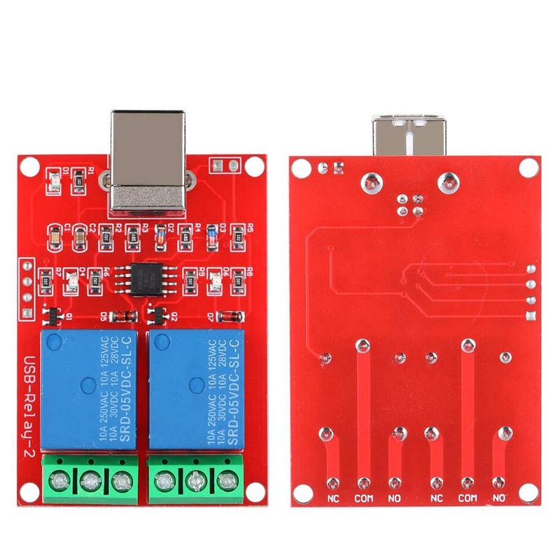 Annadue 2 Channel 5V USB Relay Module, Automatic Operation, Red,