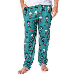 Bioworld My Hero Academia Men's Izuku Midoriya and Katsuki Bakugo Anime Loungewear Pajama Pants (Large)