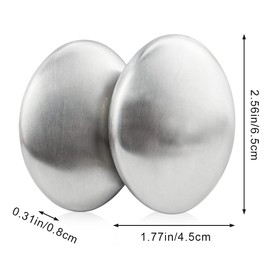 LEEFONE 2 PCS Stainless Steel Soap, Magic Metal Odor Remover Bar Eliminating Smells Like Fish Onion Garlic Scents from Hands and Skin, Suitable for Kitchen