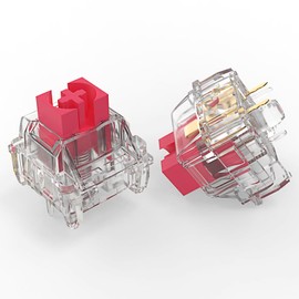 YIMAGUJRX V3 Red Cloud Keyboard Switch (Lubed Switches),5 pin 60±5gf Linear Switches,Compatible with MX Mechanical Keyboard(45 Pcs)