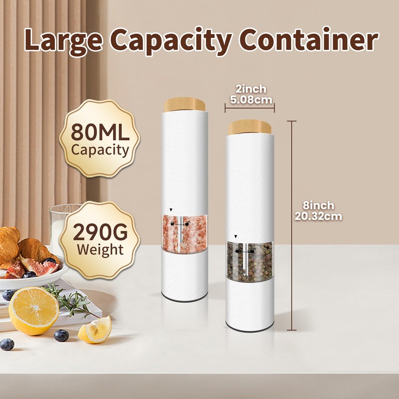 AmaCielo Electric Automatic Salt and Pepper Grinder set, Electric Salt