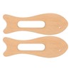2Pcs Wooden Gua Sha Board Fish Shape Polished Beech Sturdy