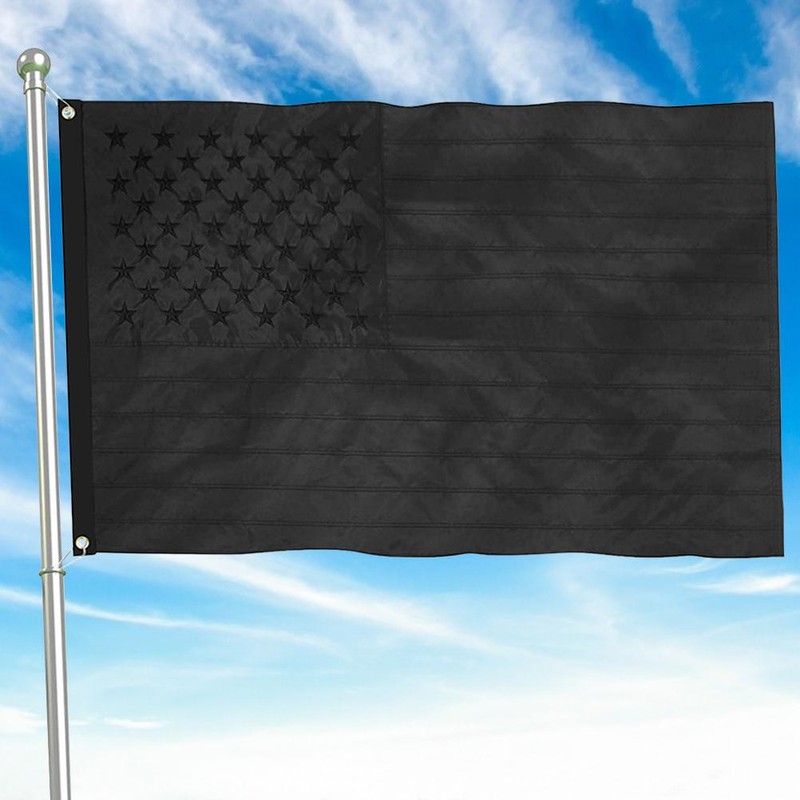 All Black American Flag 3×5 Ft Blackout Flag with Embroidered