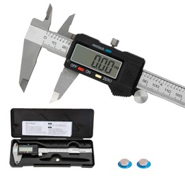 SCITOOLS Digital Caliper 0-6" Measuring Tool with Metal Ruler, Micrometer Caliper with Auto-Off Feature, Interchangeable Between inches and millimeters for DIY/Household and 3D Printing, Black