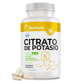 BioHerb Citrato de Potasio 100% Puro (180 Capsulas de 500mg) - [Potente Formulacion] | Descanso Revitalizante | Calidad Suprema | Grado Farmaceutico| 