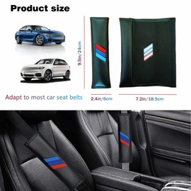 QOMAGO Car M 3 Color seat Belt Cover Carbon Fiber Texture car seat Belt pad Cover Soft and Comfortable Suitable for Any Car Model
