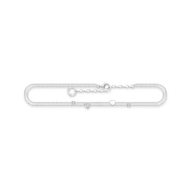 Thomas Sabo AK0040-051-14 Anklet with Hearts and White Stones 925 Silver, Precious metal, Cubic Zirconia