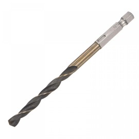 sourcing map High Speed Steel Hex Shank Twist Drill Bit, 6mm Drilling Dia with 1/4 Inch Hex Shank 114mm Length