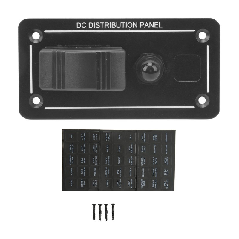 Toggle Switch Panel 12‑24V On Off Aluminum Red LED Indicator